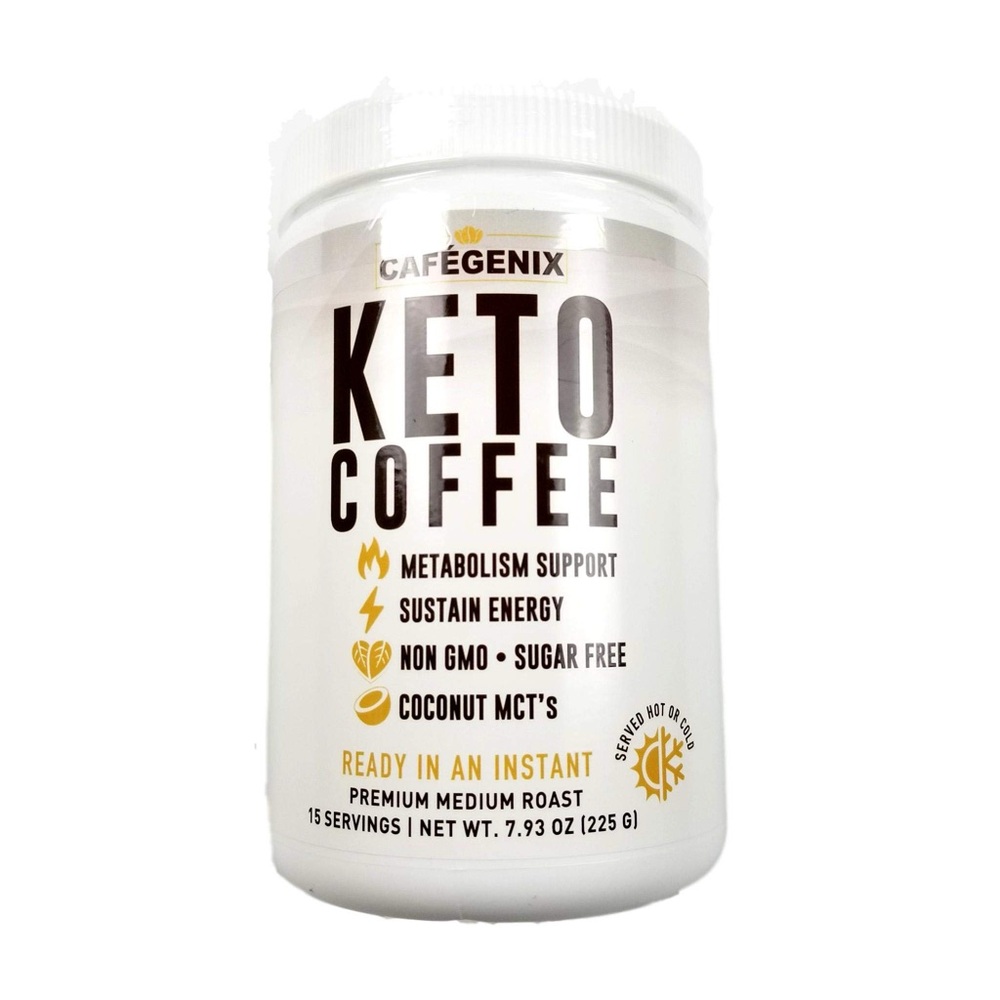 Cafegenix 7.9 Oz Keto Coffee Instant Premium Medium Roast